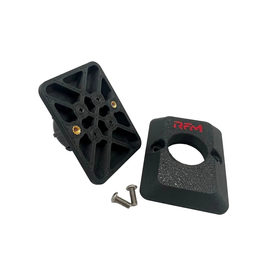 A disassembled 3D printed mount for a GME microphone.