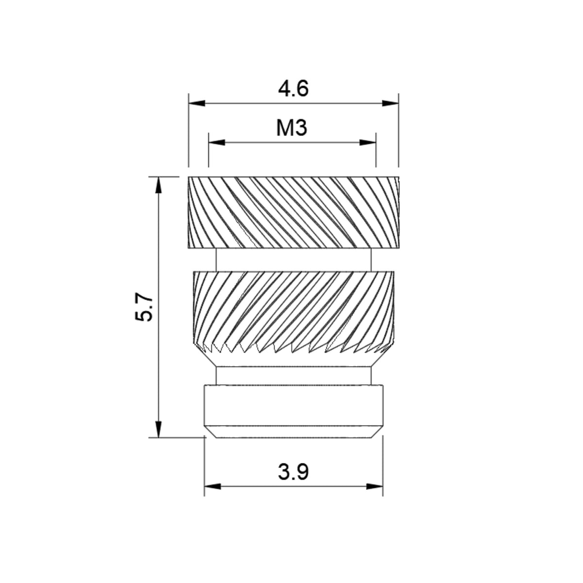 Quik-Tek Threaded Insert - M3x5.7