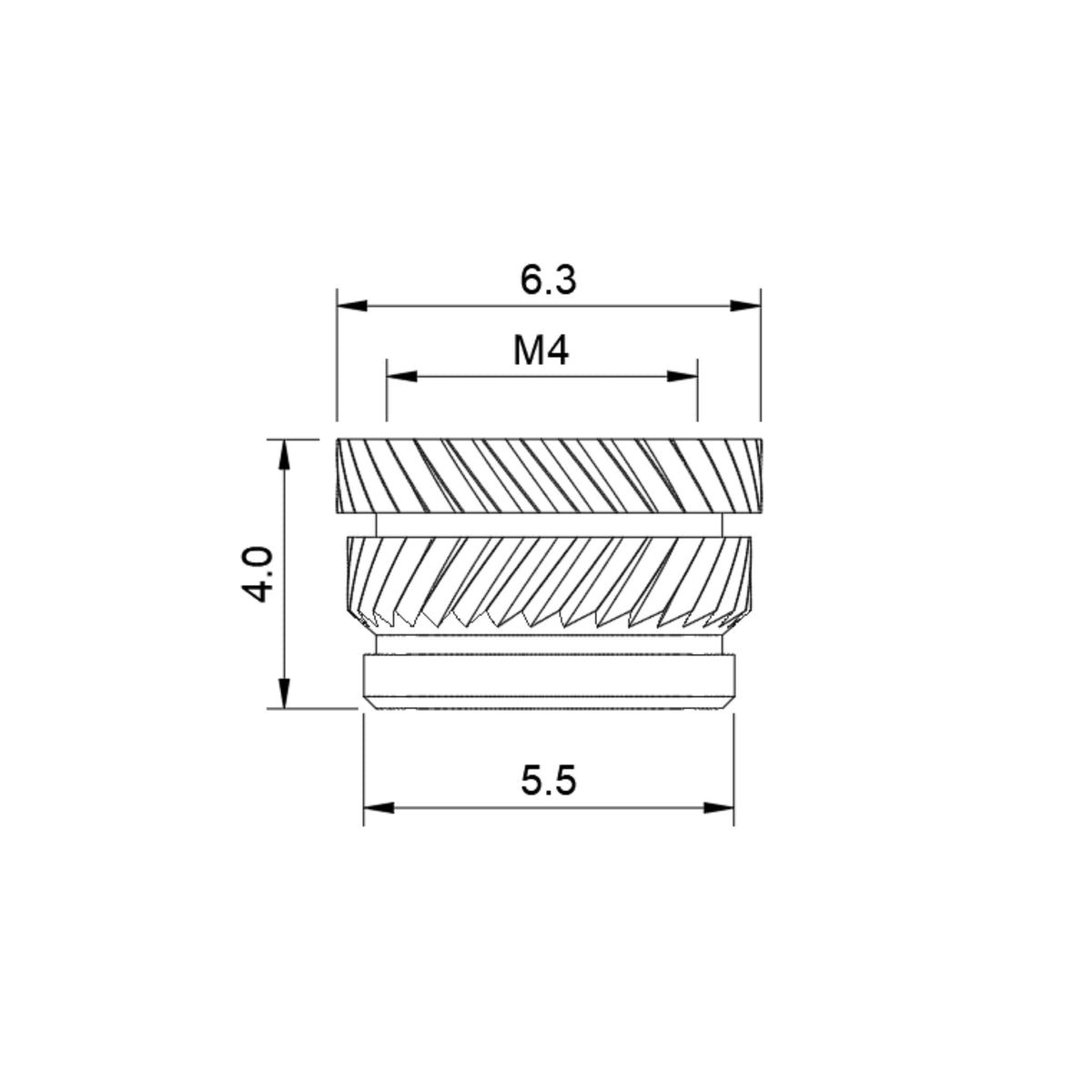 Quik-Tek Threaded Insert - M4x4.0