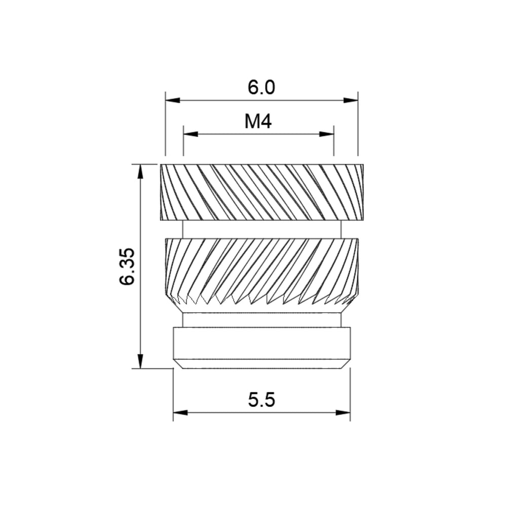 Quik-Tek Threaded Insert - M4x6.35