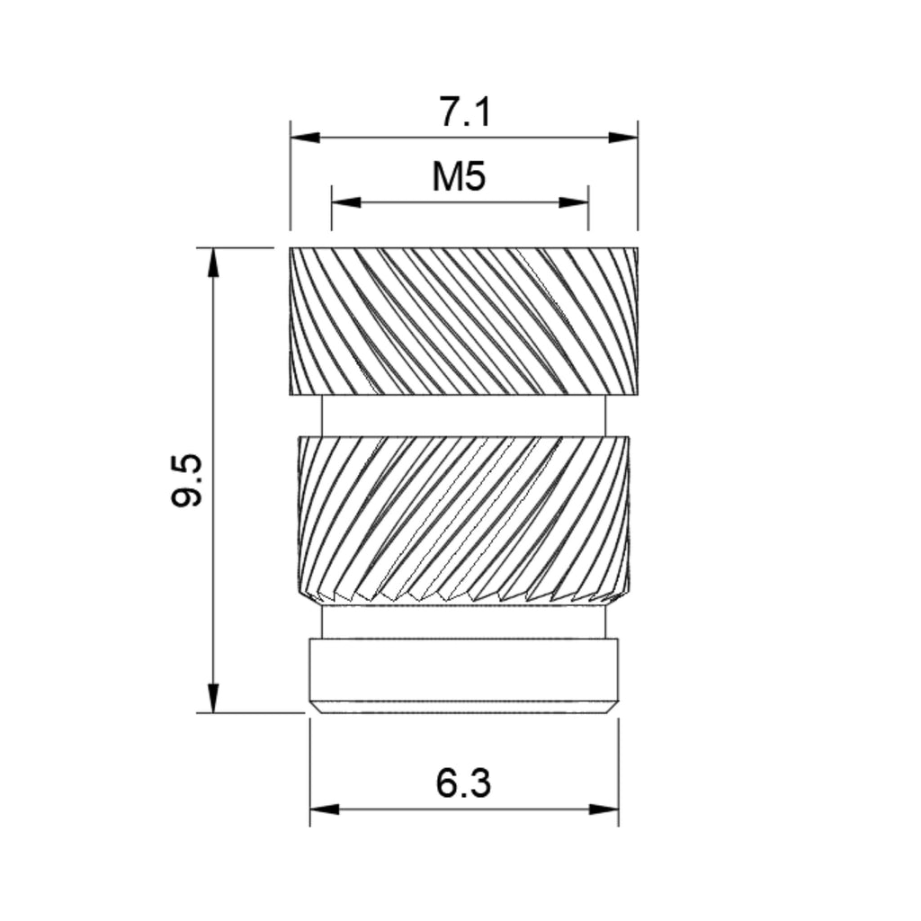 Quik-Tek Threaded Insert - M5x9.5