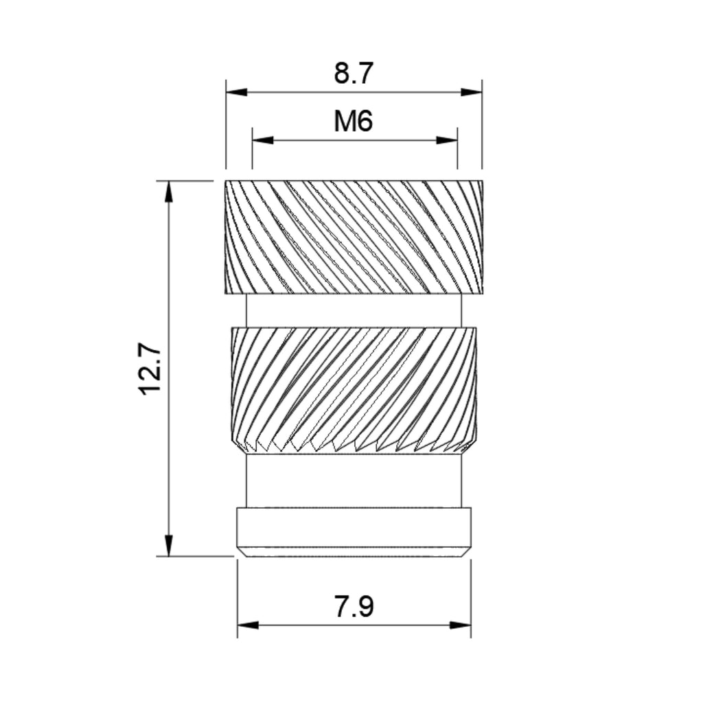 Quik-Tek Threaded Insert - M6x12.7