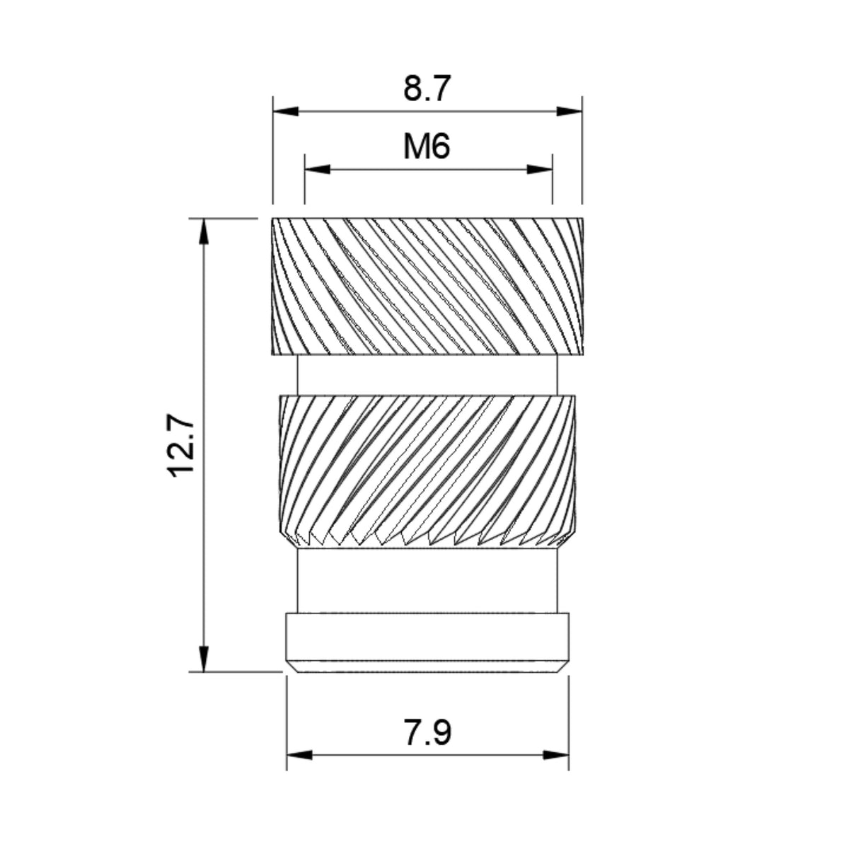 Quik-Tek Threaded Insert - M6x12.7