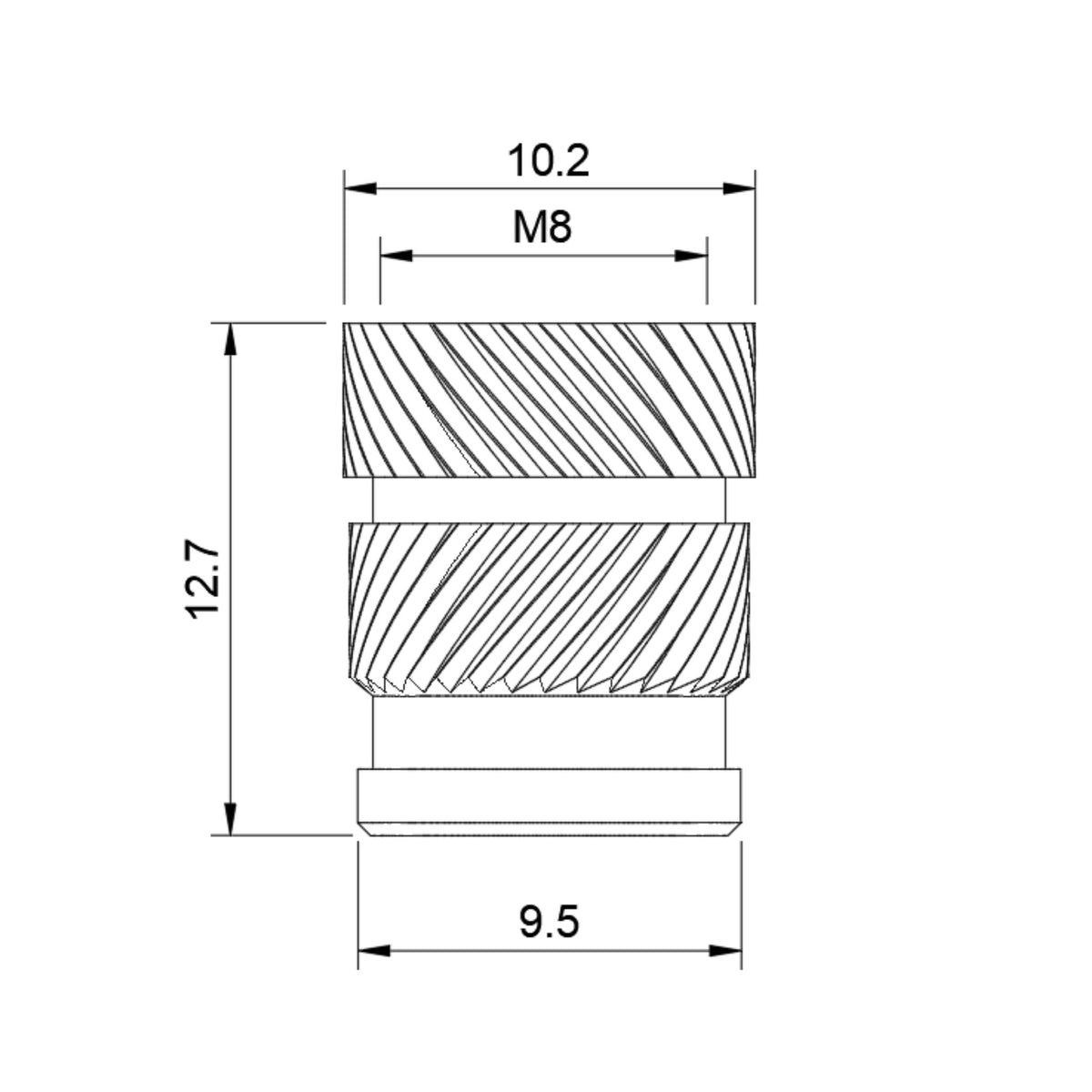 Quik-Tek Threaded Insert - M8x12.7