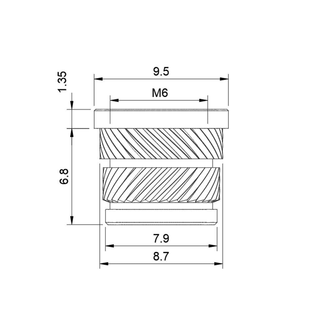 Quik-Tek Flanged Threaded Insert - M6x5.8