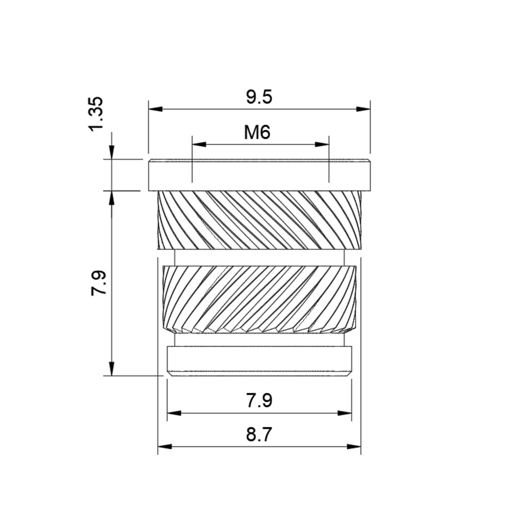 Quik-Tek Flanged Threaded Insert - M6x7.9